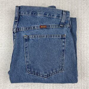 Vintage Rustler Denim Jeans Men 32x34 Blue Regular Fit Straight Leg Stained Read